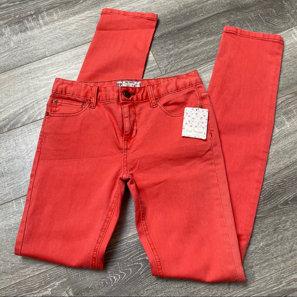 NWT Free people salmon slim straight jeans 24